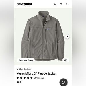 Patagonia Feather Grey Men's Micro D Fleece Jacket